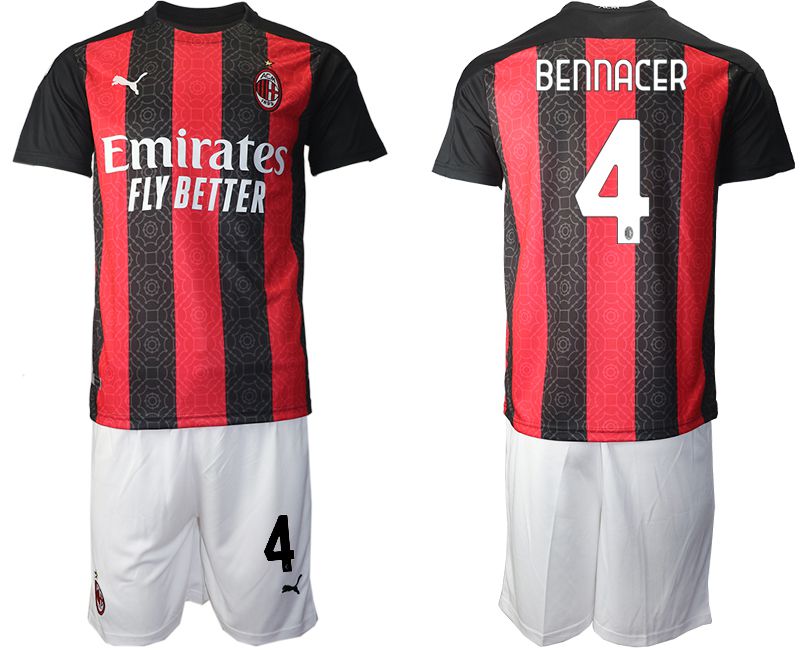 Men 2020-2021 club AC milan home #4 red Soccer Jerseys